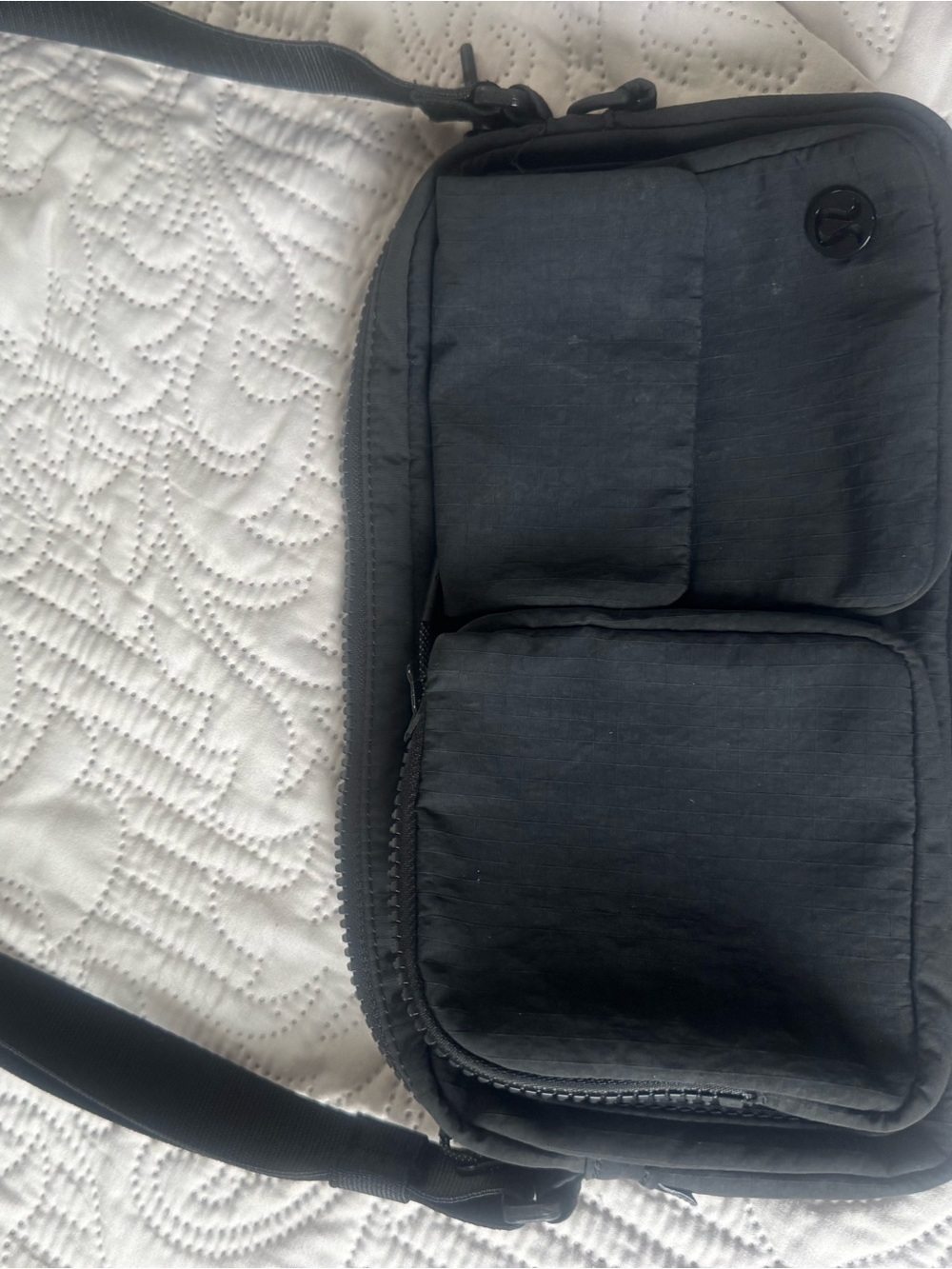 lululemon athletica Black Quilted Crossbody Bag